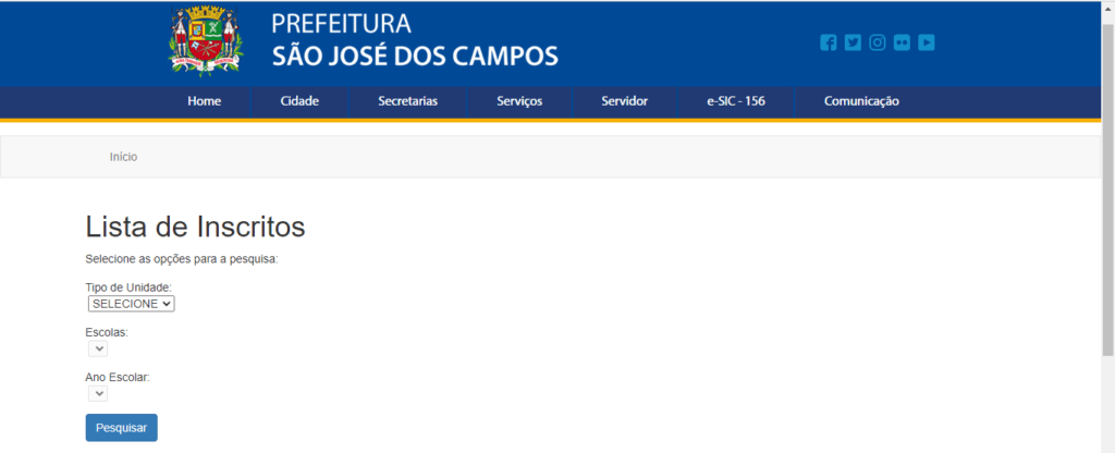 matrícula online São José dos Campos 2022